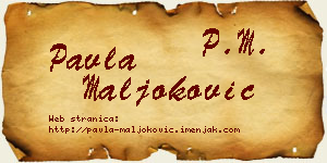 Pavla Maljoković vizit kartica